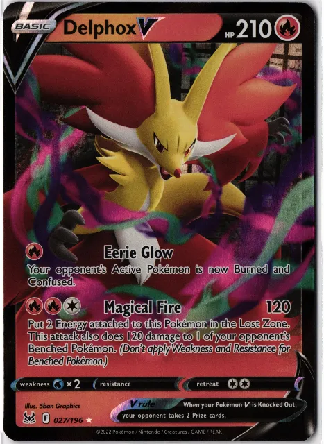 Delphox V Lost Origin 027/196 Vorderseite